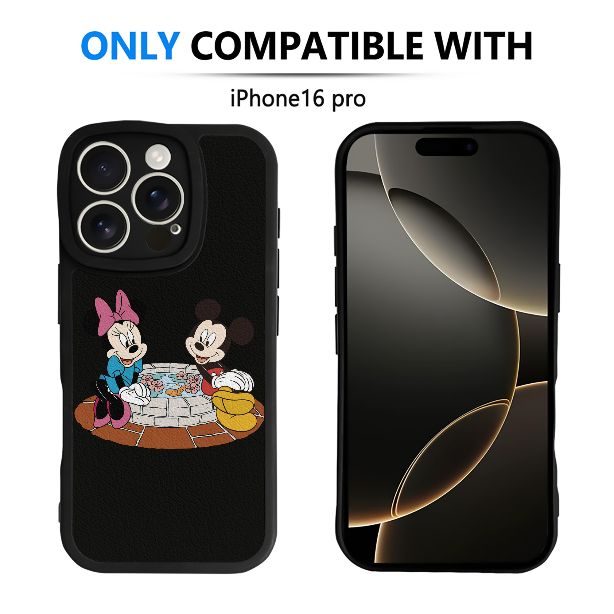 （画像用） ミッキーマウス Mickey Mouse 【iPhone 16シリーズ対応】シリコンスマホケース（レザー調） 材質：シリコン